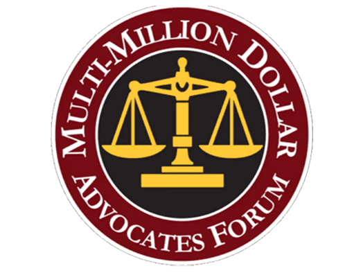 Member of the the Multi-Million Dollar Advocates forum after helping others receive millions for their cases